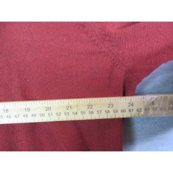 Eddie Bauer Mens Sweater XL Red Cashmere Blend V Neck Pullover Cabincore‎ Cozy - Picture 4 of 8